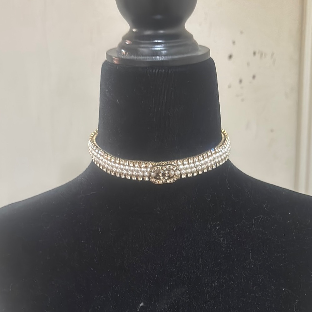 Elegant Gold and Silver Chanel Choker Necklace 💯 authentic
